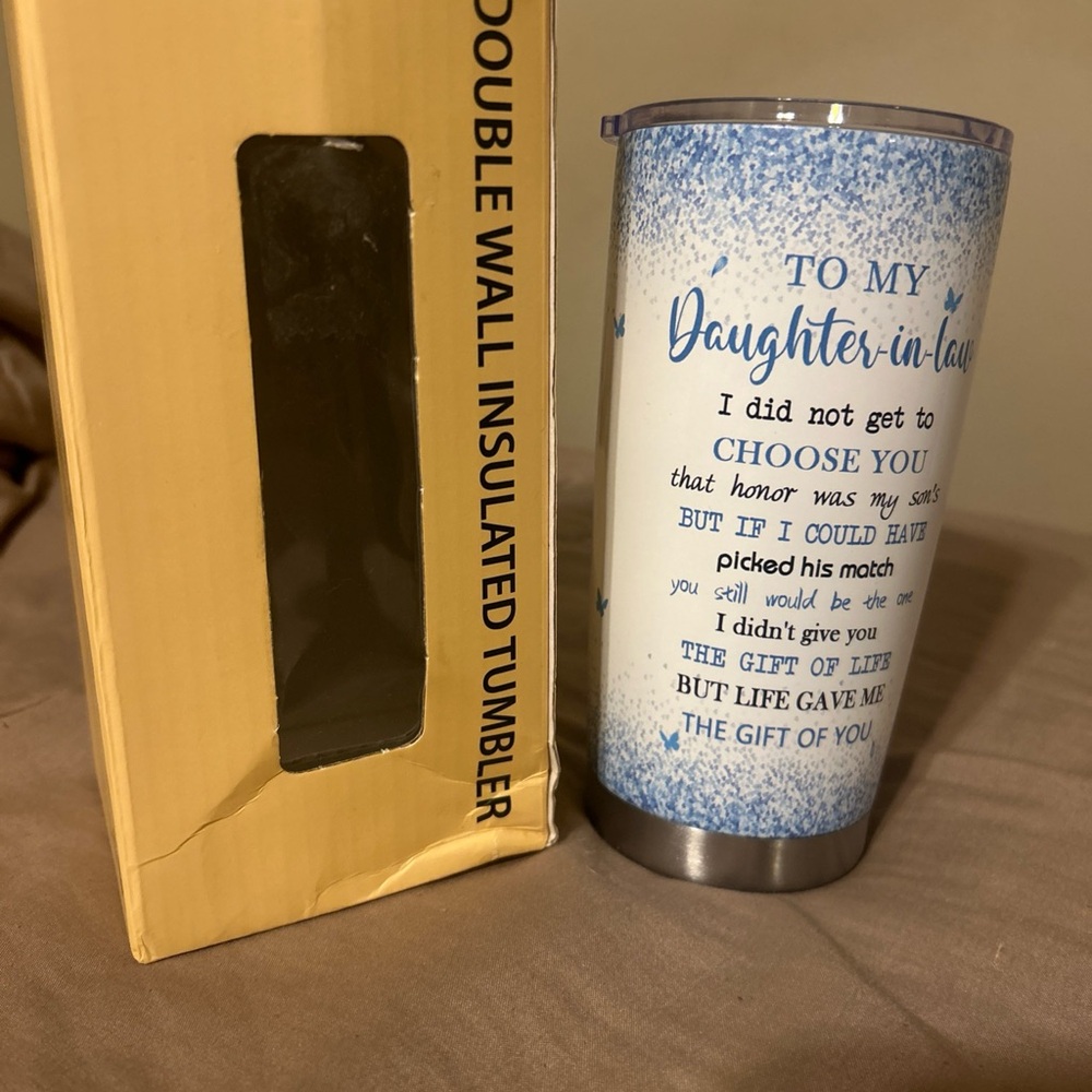 Blue and White Insulated Tumbler for Daughter-in-Law